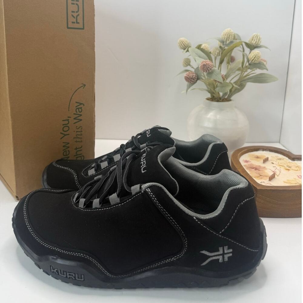 Kuru Chicane Trail Hiking Comfort Sneaker Smokestack Black Men 10.5 Wide NWB